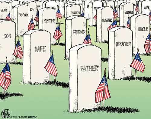 Memorial Day cartoon - remember the fallen heroes